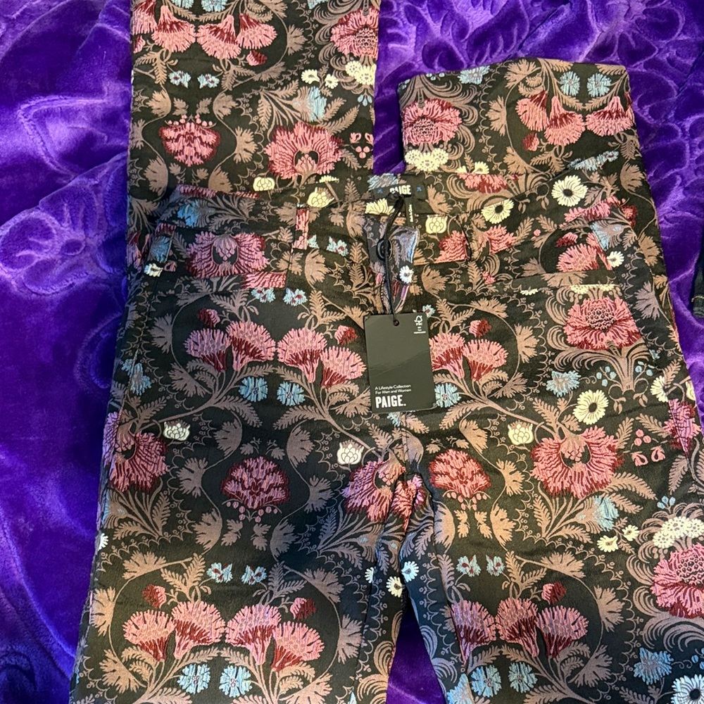 PAIGE Multicolor Floral Trousers